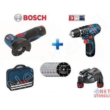 BOSCH GSB + GWS 10,8 V-EC SMERIGLIATRICE + AVVITATORE A BATTERIA CO PERCUSSIONE