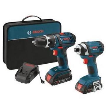 Bosch 18-Volt Compact Tough Drill &amp; Impact Drivers (2) Slim Batteries Combo Kit