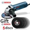 Bosch GWS 6-100 Slide Switch  Angle Grinder 4-1/2&#034; + 5pcs meta&amp;steinless cutting #1 small image