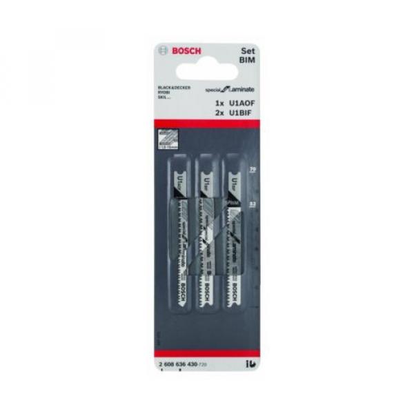 Bosch Laminate Jigsaw Blades (2 x U1 BIF 1 x U1 AOF) #1 image